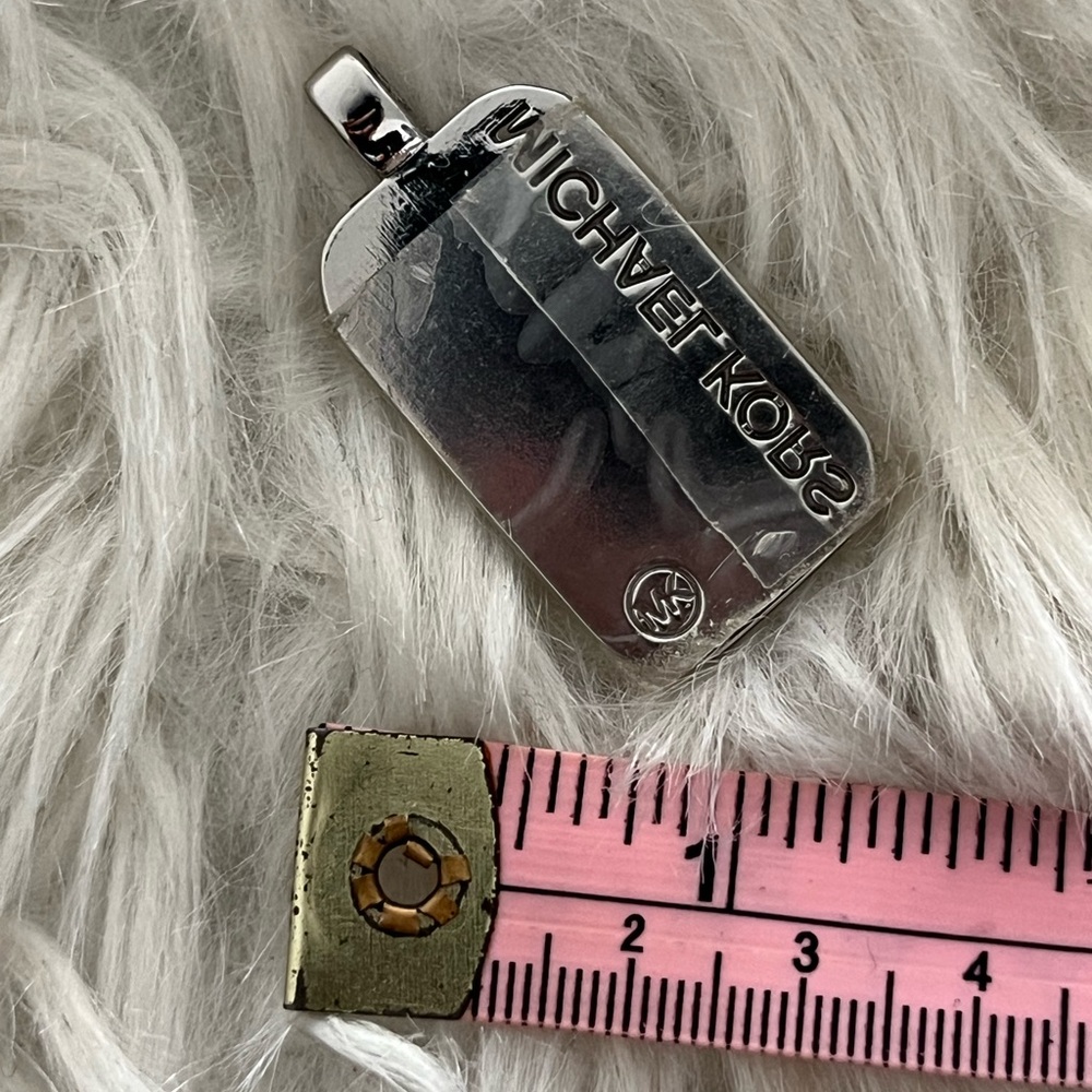 Michael Kors Silver Rectangular Keychain Pendant - image 3